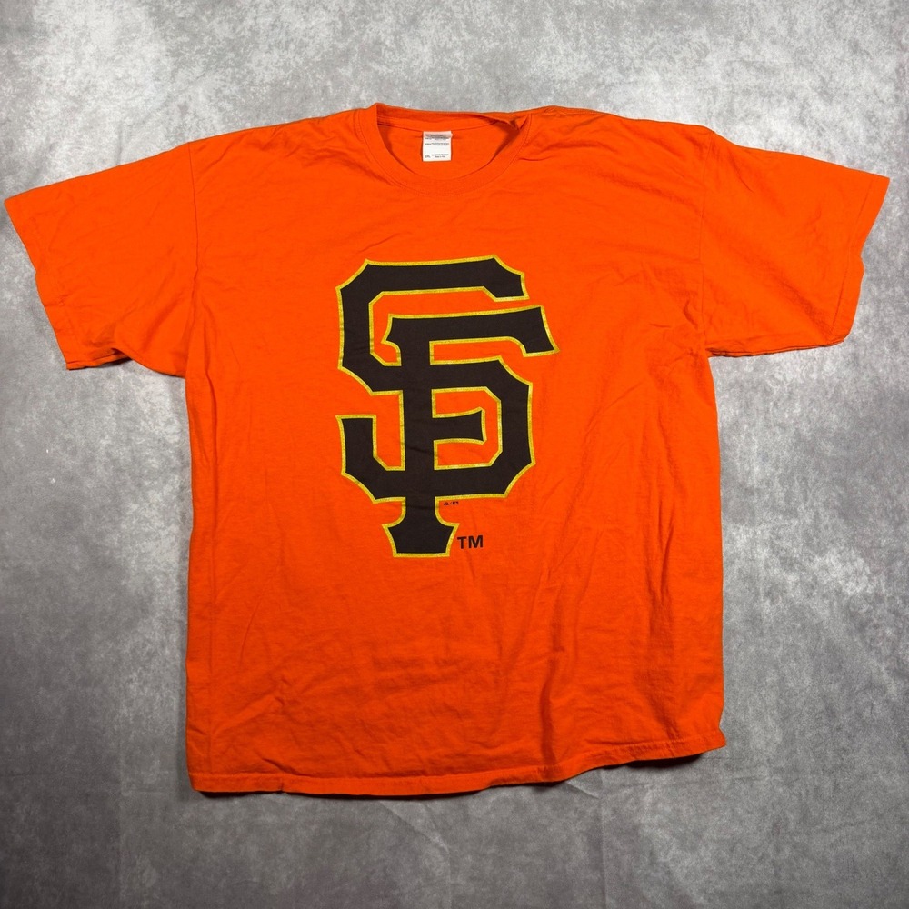Gildan Ultra Cotton MLB San Francisco Giants Graphic T-Shirt Orange Mens 2XL